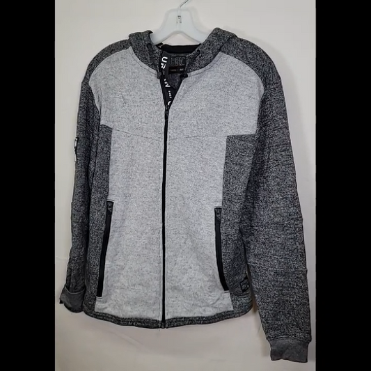 URBNDIST Gray Fleece Jacket with Hood Size L