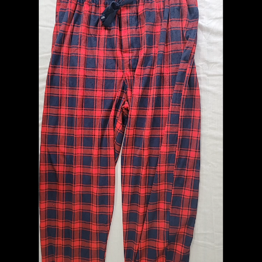 Men's Red and Navy Plaid Pajama Pants Size XL