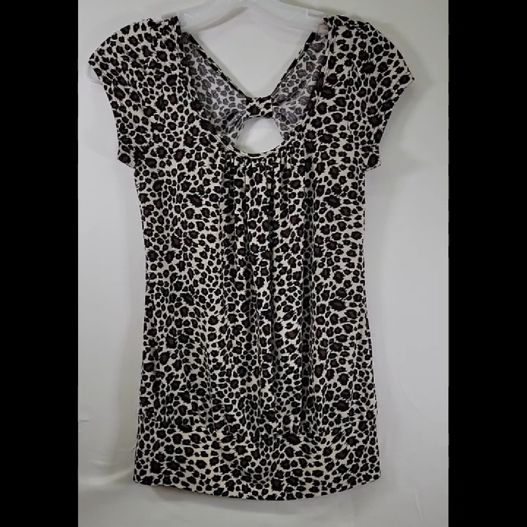 Leopard Print Cap Sleeve Top