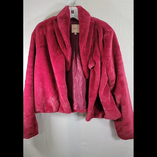 Candie's Faux Fur Crop Jacket Size M