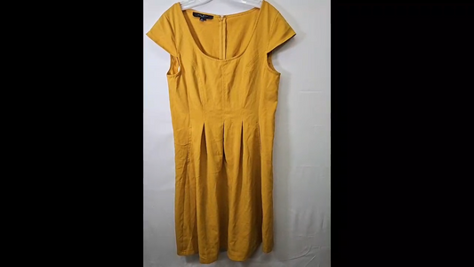 Yellow Nine West Dress w/Pockets Size 12