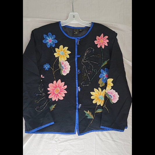Daniel K Embroidered Floral Jacket Size L