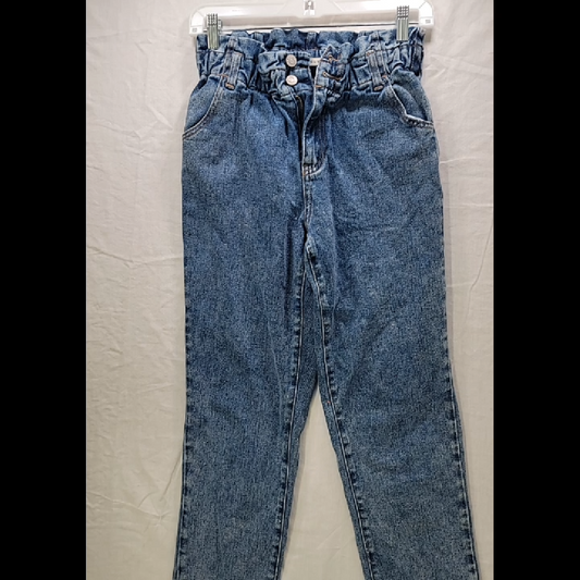 Stylish Blue Denim Jeans with Unique Waist Design