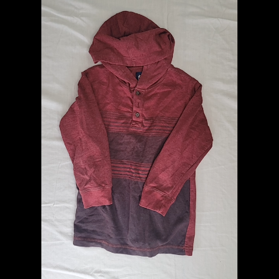 Men's Medium Red Hooded Long Sleeve Shirt