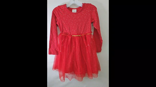 Hanna Andersson Red Tulle Glitter Dress Size 4