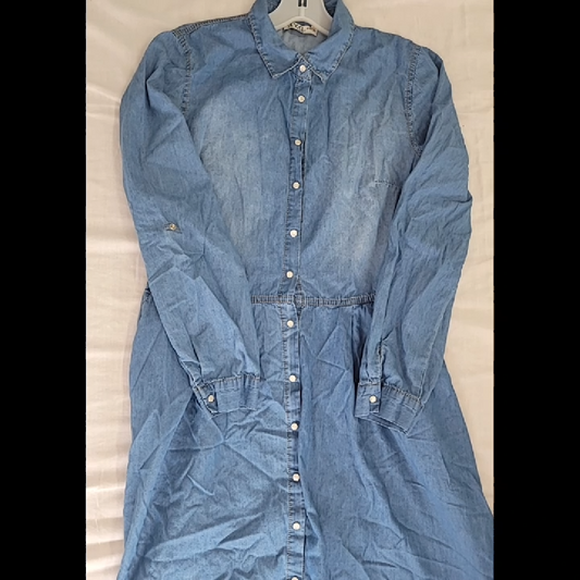 DYD Light Blue Denim Button-Down Dress Size M