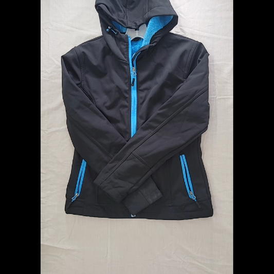 Crane Women's Black Jacket with Blue Accents
