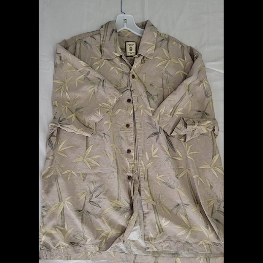 Men's Tropical Bamboo Print Button-Up Shirt