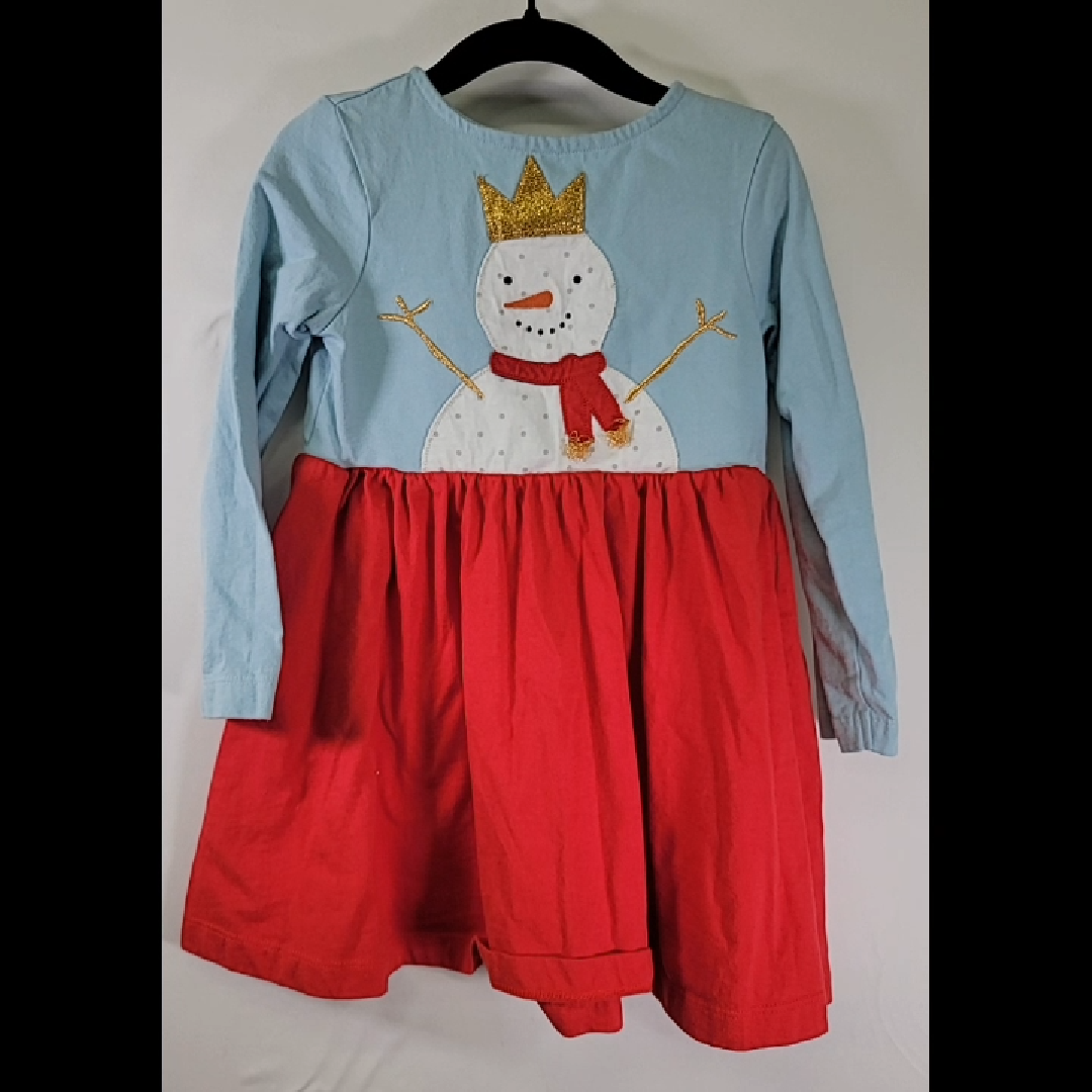 Mini Boden Snowman Themed Dress Size 2T-3T