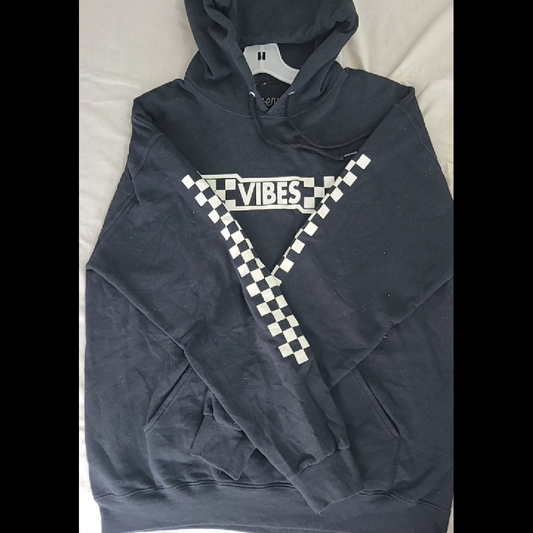 Bowery Supply Co. Navy Hoodie with Checkered Design