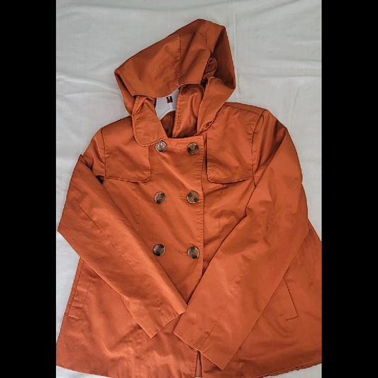 Forever21 Women's Orange Hooded Jacket - Size 4