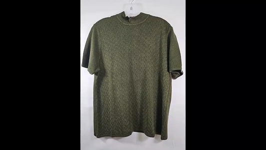 Koret Green Knit Short Sleeve Sweater Size L