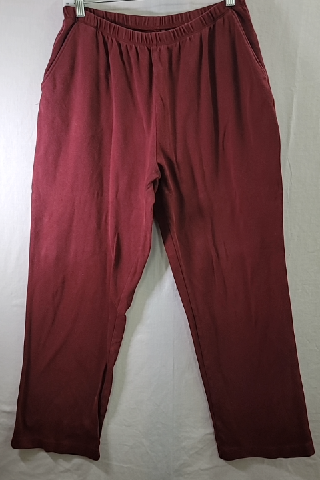 Lands' End Women's Maroon Cotton Pants Size M