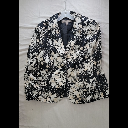 Croft & Barrow Women's Floral Stretch Blazer Size 12