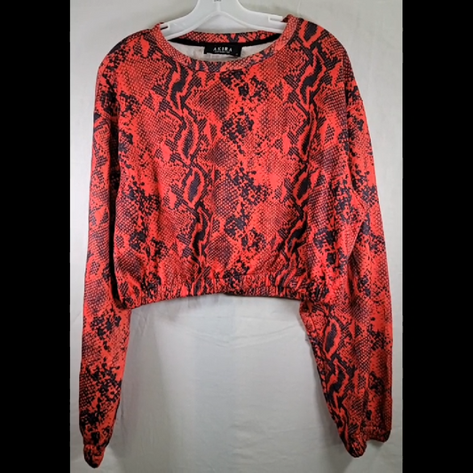 Akira Snake Print Cropped Top Size XL