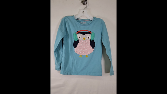 Mini Boden Long Sleeve Owl Shirt Size 6-7 Years