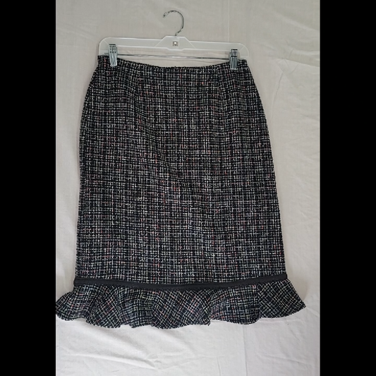 Vintage Hannah Women's Midi Skirt with Colorful Twill Pattern Size 6