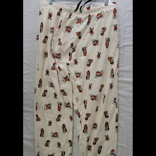 Royal Pains Cream Pajama Pants with Fun Print Size XL