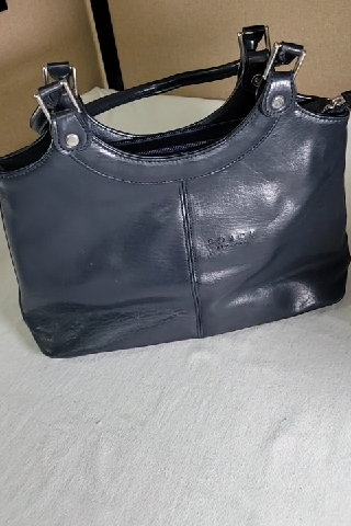 COACH Leather Tote Handbag Navy Blue