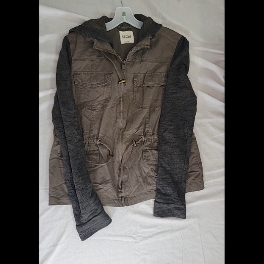 Mudd Women's Brown and Gray Lightweight Jacket Size L