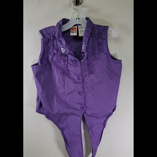 McKid's Purple Sleeveless Button-Up Shirt Size 8