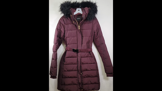 Express Down Jacket Faux Fur Hood Size XS