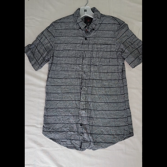 SPLIT CO. Men's Short Sleeve Striped Button-Down Shirt Size S