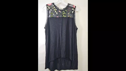 Pebble and Stone Sheer Floral Top Size XL