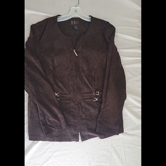 R&K Women's Brown Polyester Blend Jacket