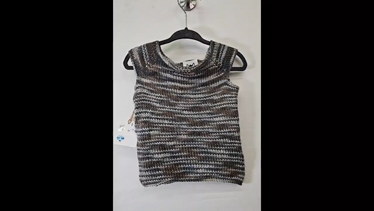 Anxious Cat Hand Knit Top Size 6-9 MO