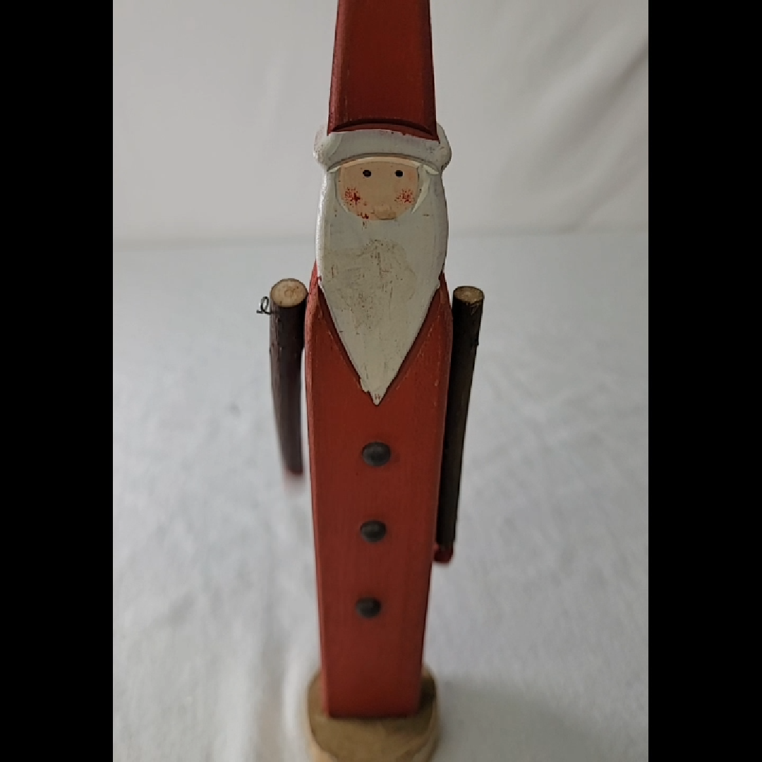 Rustic Wooden Santa Figurine