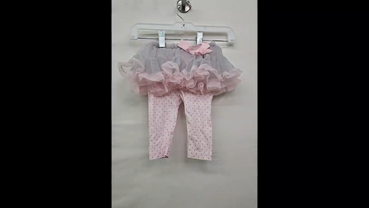 Pink and Gray Legging Tutu Size 6 MO