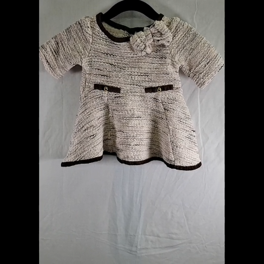 Janie and Jack Beige Knit Dress Sie 6-12 MO