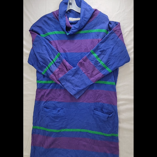 Vintage Adrienne Vittadini Sport Striped Long Sleeve Top w/Pockets Size M