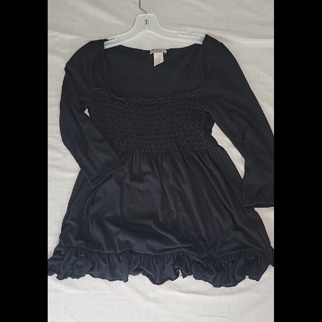 Full Fit Black Ruched Top/Dress