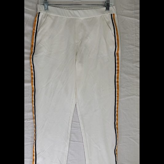 Zara TRF Collection Light Beige Pants with Striped Detail Size M
