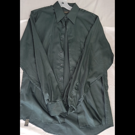 Essante Dark Green Long Sleeve Shirt - Size 15 1/2 34/35