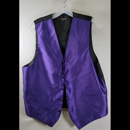 Amanti Men's Purple Satin Vest Size M
