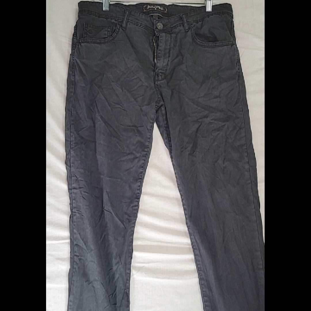 Jack of Spades Men's Black Denim Jeans - Size 36x34
