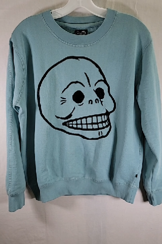Cheap Monday Light Teal Skull Graphic Sweatshirt Size M