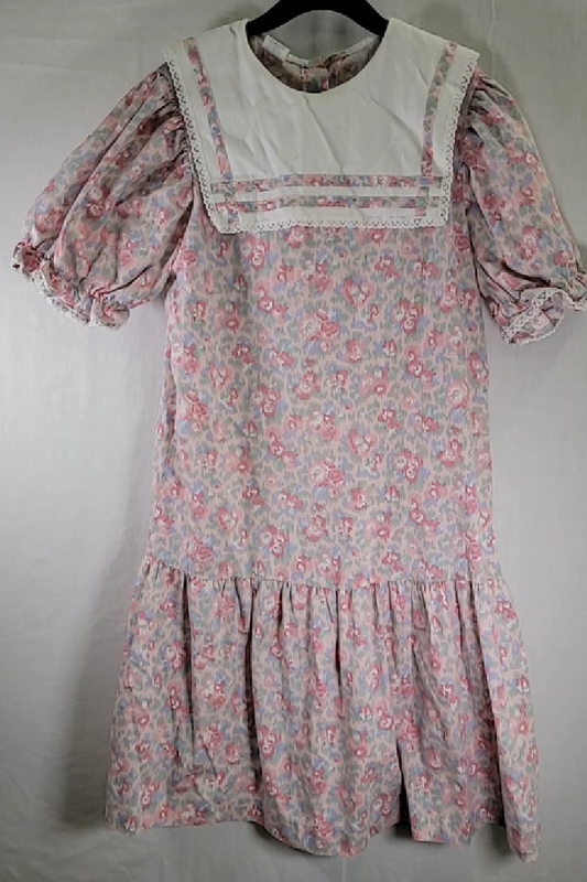 Vintage Floral Print Dress Size Kid's 12 (L)