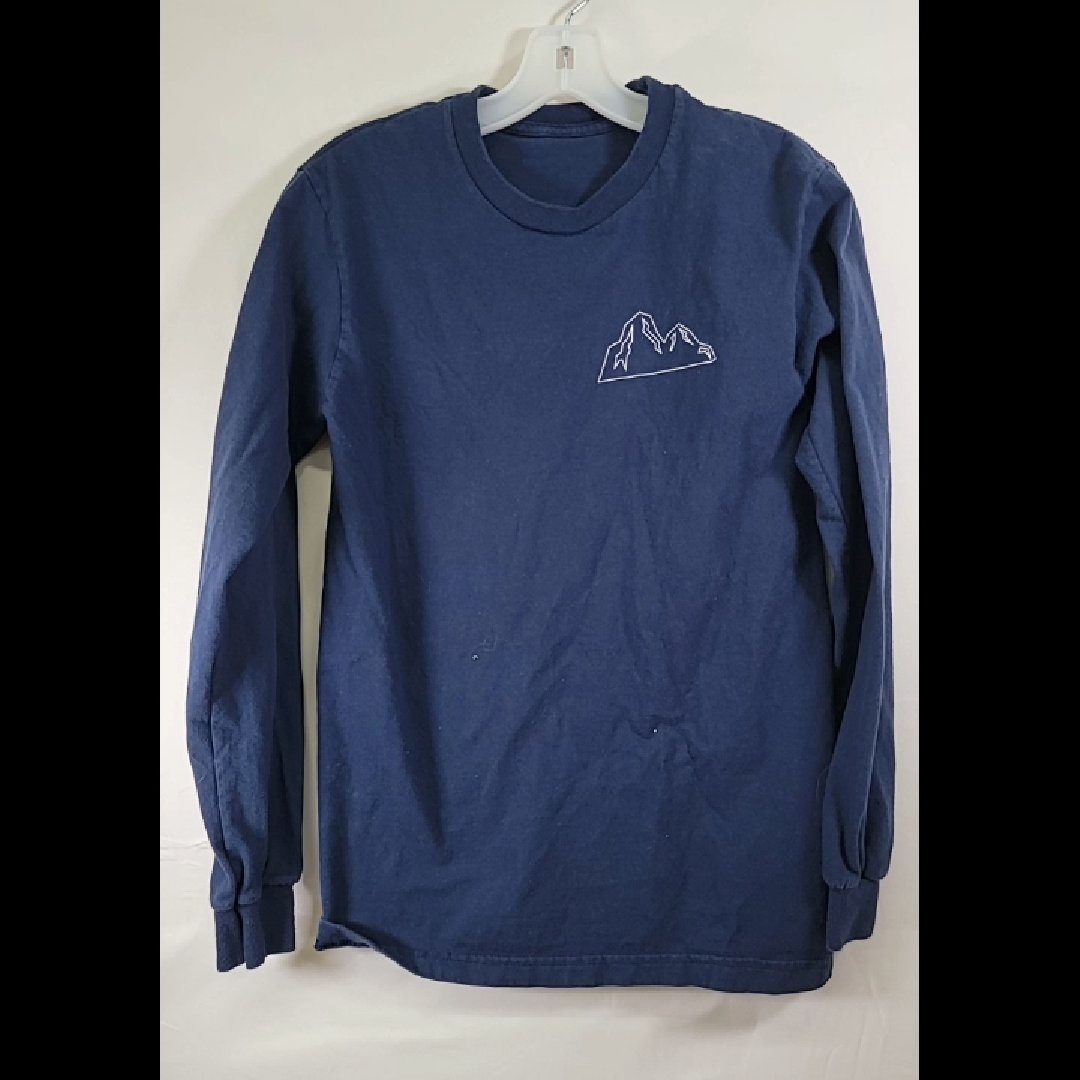 Men's Navy Blue Long Sleeve Graphic T-Shirt