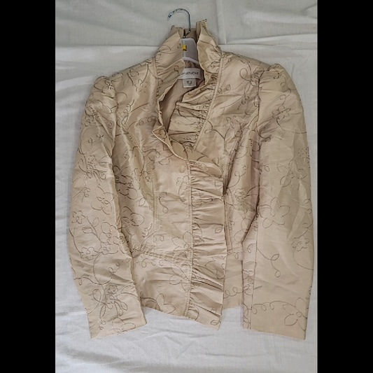 Vintage Amy Vermont Beaded Beige Jacket Size 36 (S)