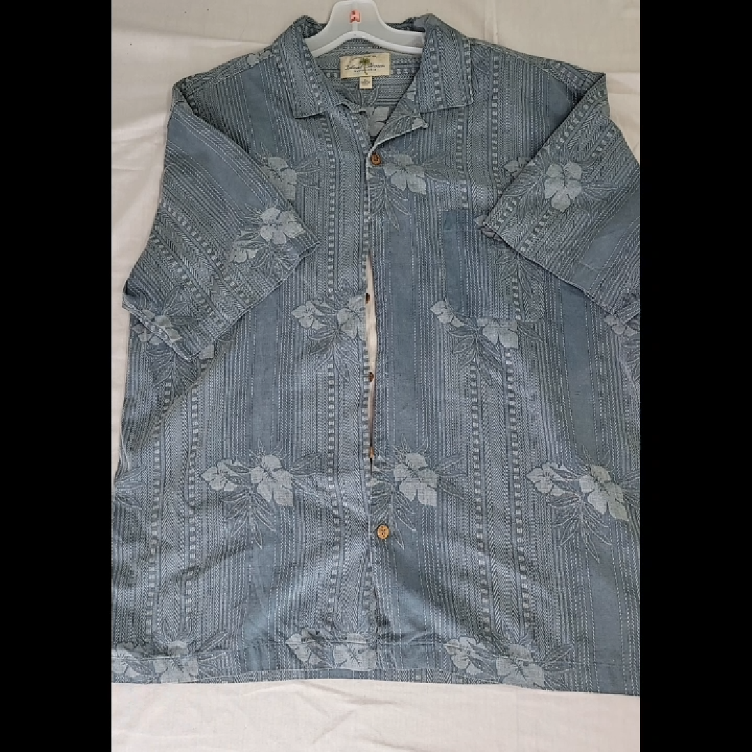 Island Shores Men's XL Washable Silk Aloha Shirt Size XL