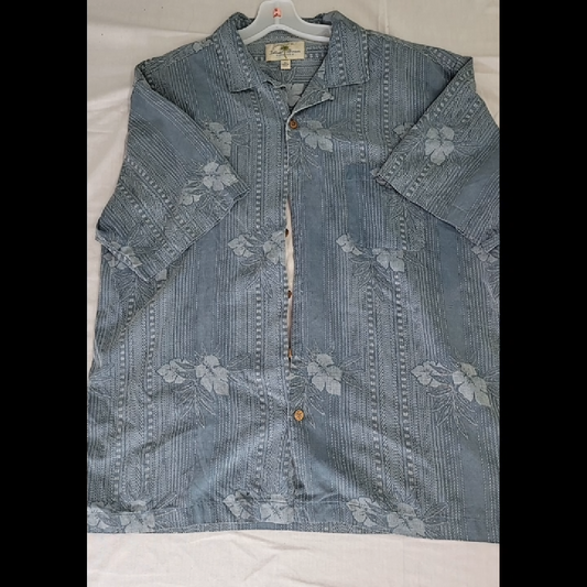 Island Shores Men's XL Washable Silk Aloha Shirt Size XL