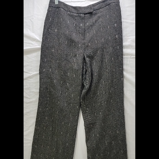 Larry Levine Women's Black and White Textured Pants - Size 12