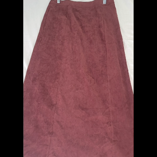 Women's Burgundy Suede Midi Skirt by White Stag