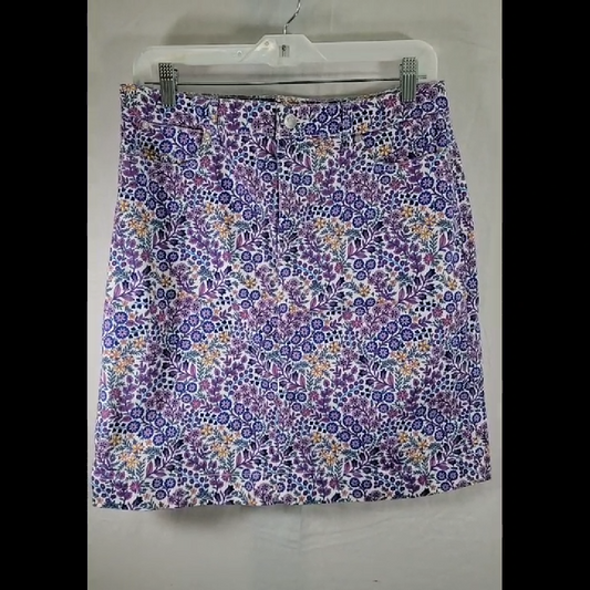 Talbots Floral Print Cotton Mini Skirt Size 6