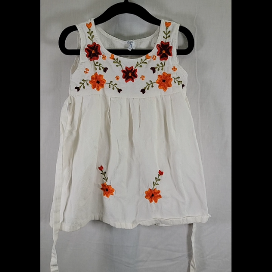 Creacions Floral Embroidered Dress for Little Girls