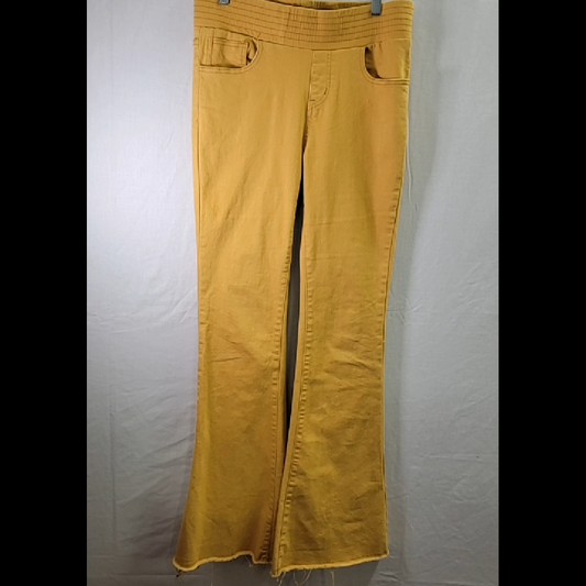 TURQUOISE HAVEN Mustard Yellow Flare Jeans Size S